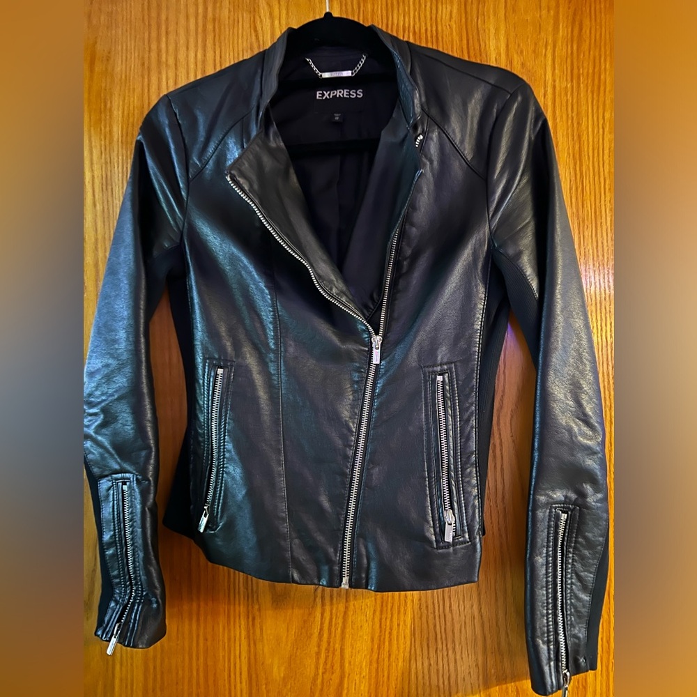 Size XS/ S Black Express Faux Leather Jacket